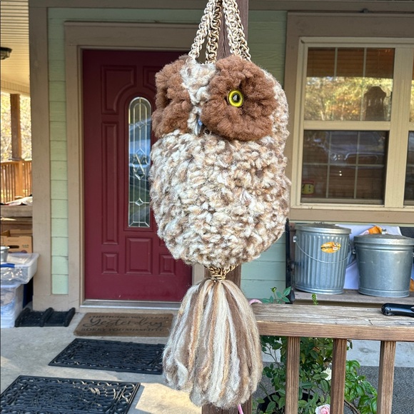 Vintage Handmade Other - Vintage Macrame Owl Pot/Plant Hanger Or Decorative Holder